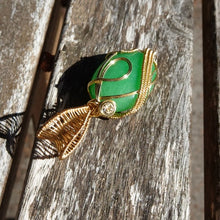 Load image into Gallery viewer, Green and Gold Crystal Accent Necklace