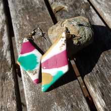 Load image into Gallery viewer, Abstract Gold Polymer Clay Earrings