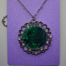 Load image into Gallery viewer, Crystal Accent Acrylic Pendant Necklace
