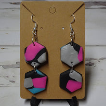 Load image into Gallery viewer, Hexagon Polymer Clay Earrings