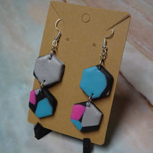 Load image into Gallery viewer, Hexagon Polymer Clay Earrings