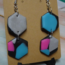 Load image into Gallery viewer, Hexagon Polymer Clay Earrings