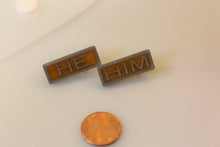 Load image into Gallery viewer, He Him Pronoun Lapel Pins Set