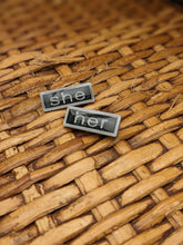 Load image into Gallery viewer, She Her Pronoun Lapel Pins Set