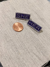 Load image into Gallery viewer, She Her Pronoun Lapel Pins Set