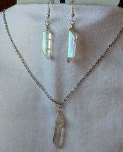 Load image into Gallery viewer, Crystal Necklace and Earrings Set - Clear/Silver