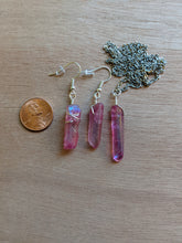 Load image into Gallery viewer, Crystal Necklace and Earrings Set - Pink/Silver