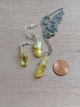 Load image into Gallery viewer, Crystal Necklace and Earrings Set - Yellow/Silver