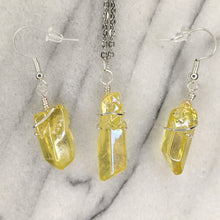 Load image into Gallery viewer, Crystal Necklace and Earrings Set - Yellow/Silver