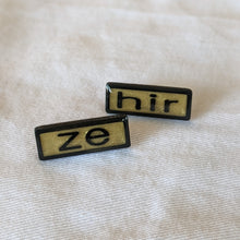 Load image into Gallery viewer, Ze Hir Pronoun Lapel Pins Sets