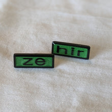 Load image into Gallery viewer, Ze Hir Pronoun Lapel Pins Sets