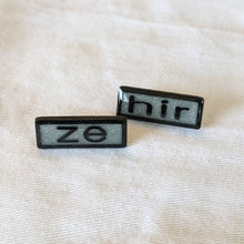 Load image into Gallery viewer, Ze Hir Pronoun Lapel Pins Sets