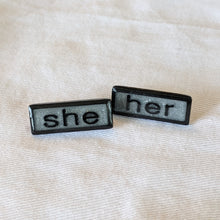 Load image into Gallery viewer, She Her Pronoun Lapel Pins Sets