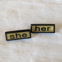 Load image into Gallery viewer, She Her Pronoun Lapel Pins Sets