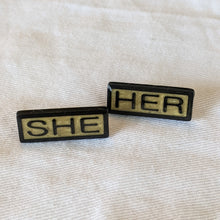 Load image into Gallery viewer, She Her Pronoun Lapel Pins Sets
