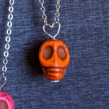 Load image into Gallery viewer, Very Cool Skull Pal Necklace - Orange