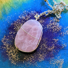 Load image into Gallery viewer, Rose Quartz Slab Necklace