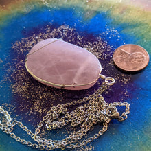Load image into Gallery viewer, Rose Quartz Slab Necklace