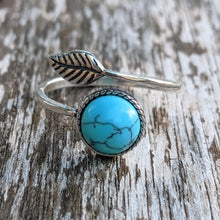 Load image into Gallery viewer, Simulated Turquoise Leaf Ring