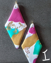 Load image into Gallery viewer, Abstract Gold Polymer Clay Earrings