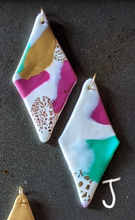 Load image into Gallery viewer, Abstract Gold Polymer Clay Earrings