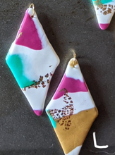 Load image into Gallery viewer, Abstract Gold Polymer Clay Earrings