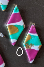 Load image into Gallery viewer, Abstract Gold Polymer Clay Earrings