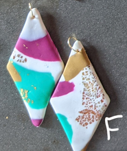 Load image into Gallery viewer, Abstract Gold Polymer Clay Earrings