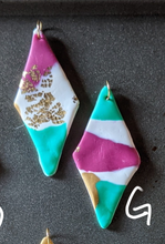 Load image into Gallery viewer, Abstract Gold Polymer Clay Earrings
