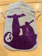 Load image into Gallery viewer, Small Drawstring Sparkle Sloth Bag
