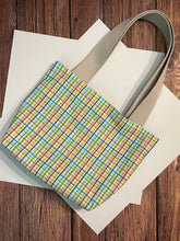 Load image into Gallery viewer, Primary Gingham Fabric Gift Tote Bag