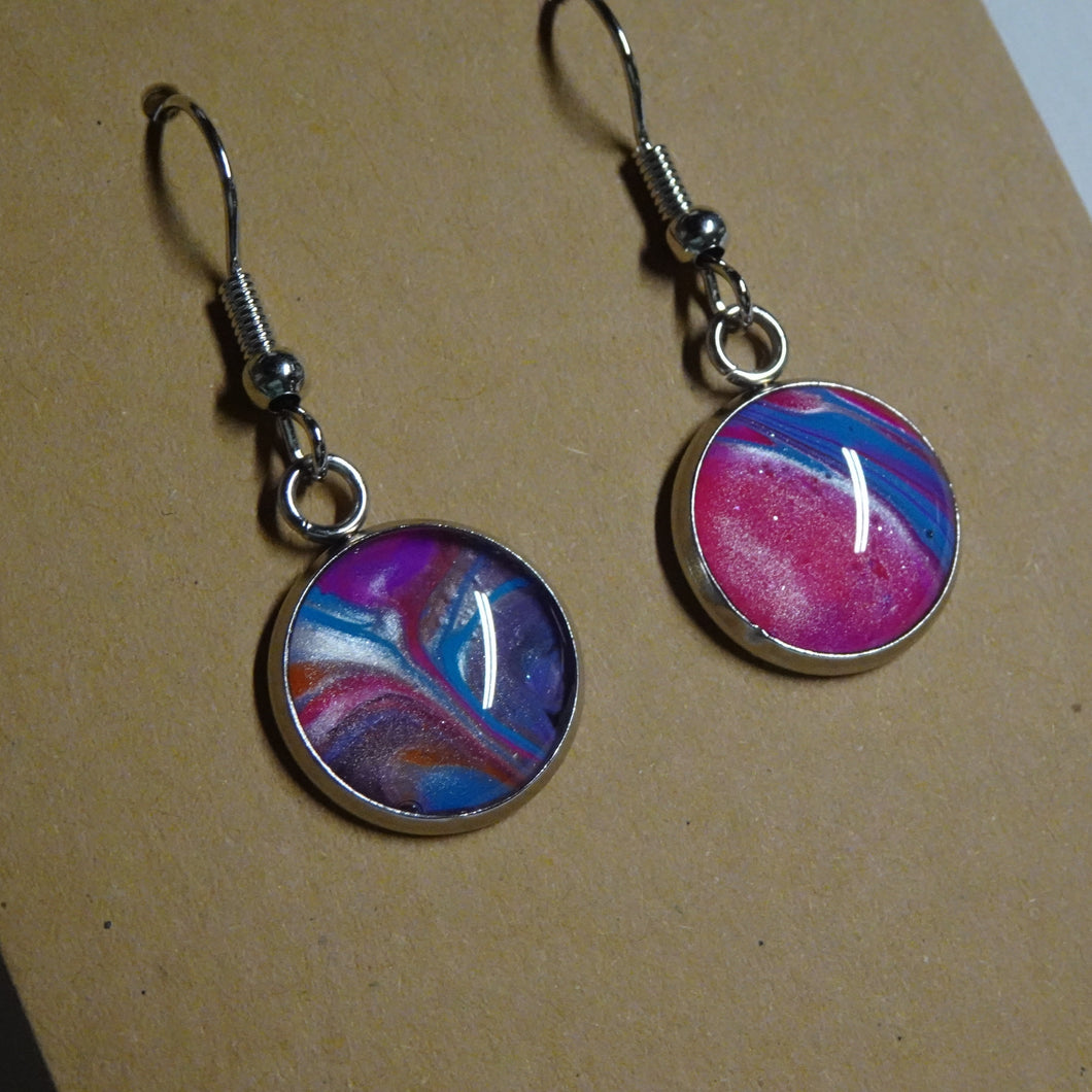 Acrylic Circle Earrings - Space