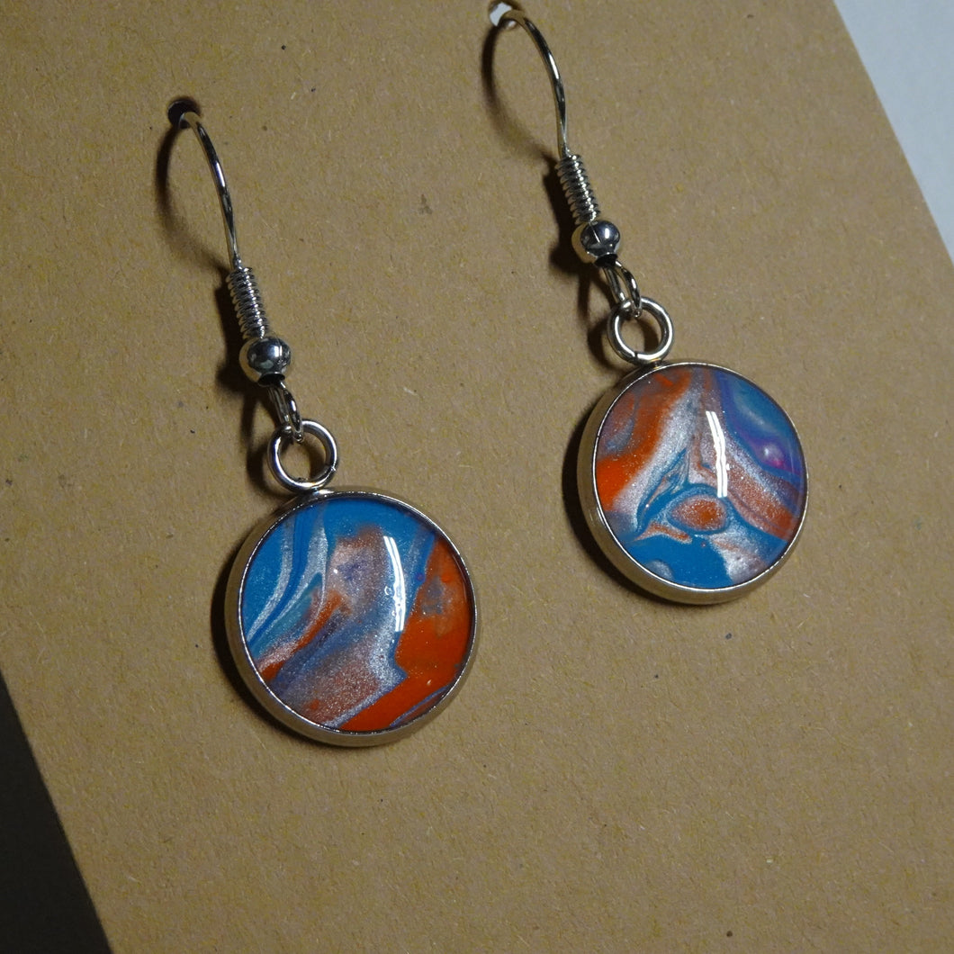 Acrylic Circle Earrings - Surf