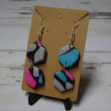 Load image into Gallery viewer, Hexagon Polymer Clay Earrings
