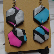 Load image into Gallery viewer, Hexagon Polymer Clay Earrings
