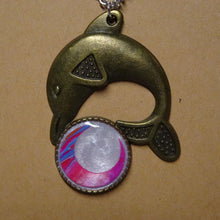 Load image into Gallery viewer, Dolphin Lunar Charm Necklace
