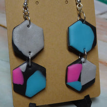 Load image into Gallery viewer, Hexagon Polymer Clay Earrings
