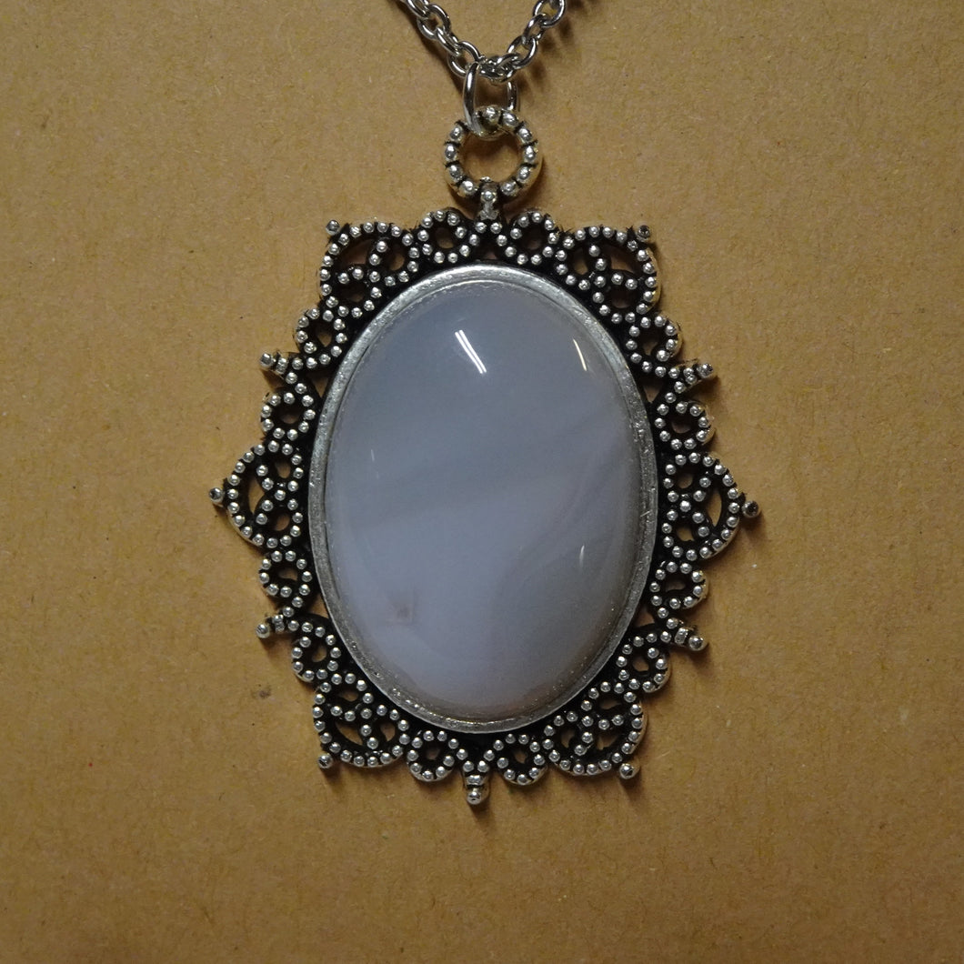 White Nephrite Pendant Necklace