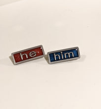 Load image into Gallery viewer, He Him Pronoun Lapel Pins Set
