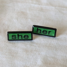 Load image into Gallery viewer, She Her Pronoun Lapel Pins Sets
