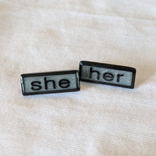 Load image into Gallery viewer, She Her Pronoun Lapel Pins Sets
