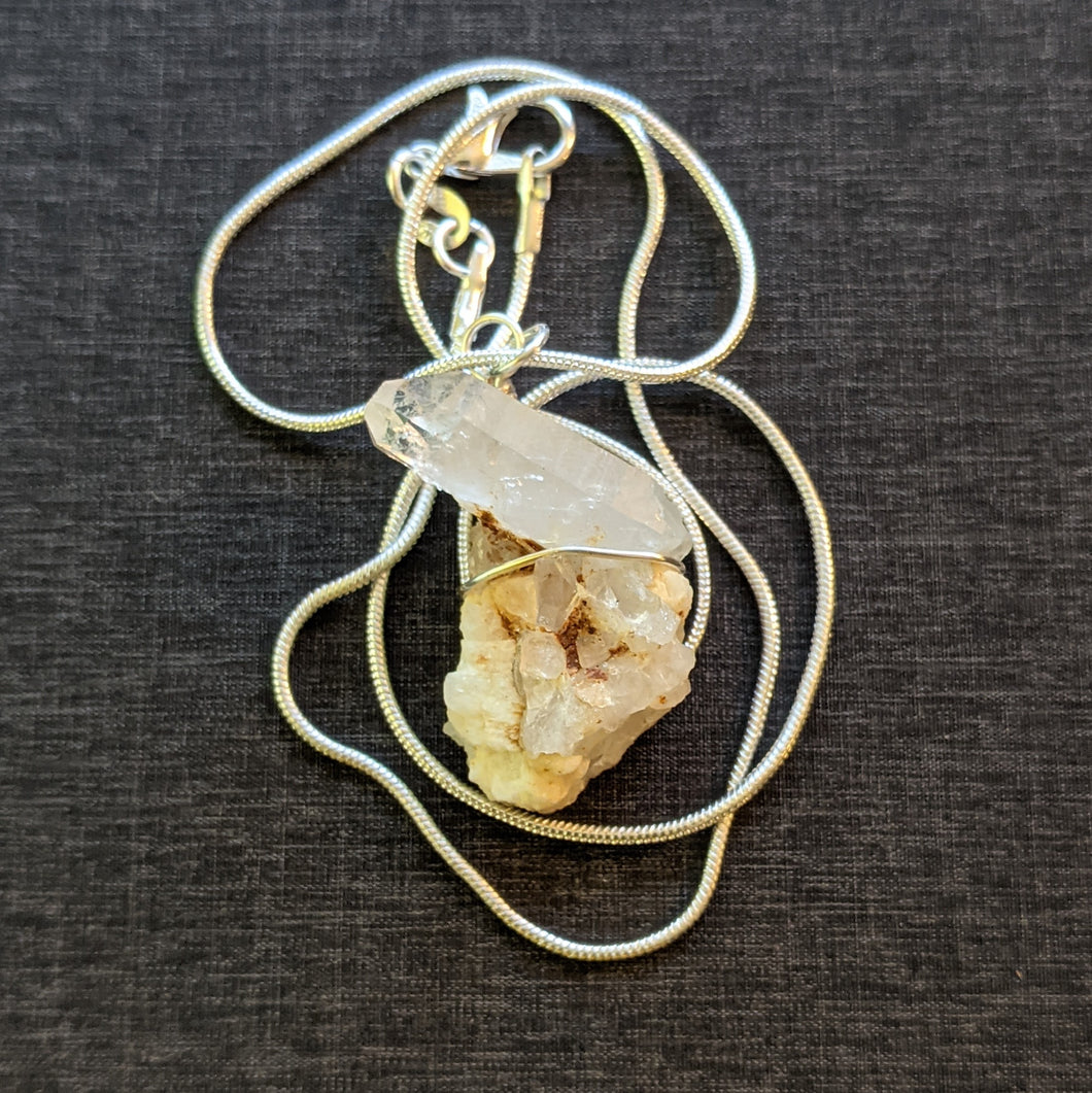 Rough Quartz Pendant Necklace