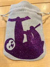 Load image into Gallery viewer, Small Drawstring Sparkle Sloth Bag
