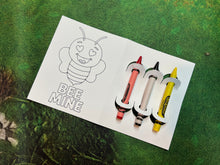 Load image into Gallery viewer, Bee Mine Coloring Page Valentine Set
