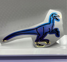 Load image into Gallery viewer, Large Holographic Troodon Decal
